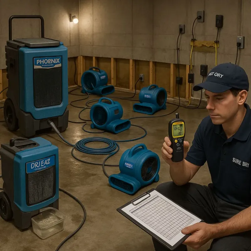 Structural Drying and Dehumidification process in Pine Crest, TN